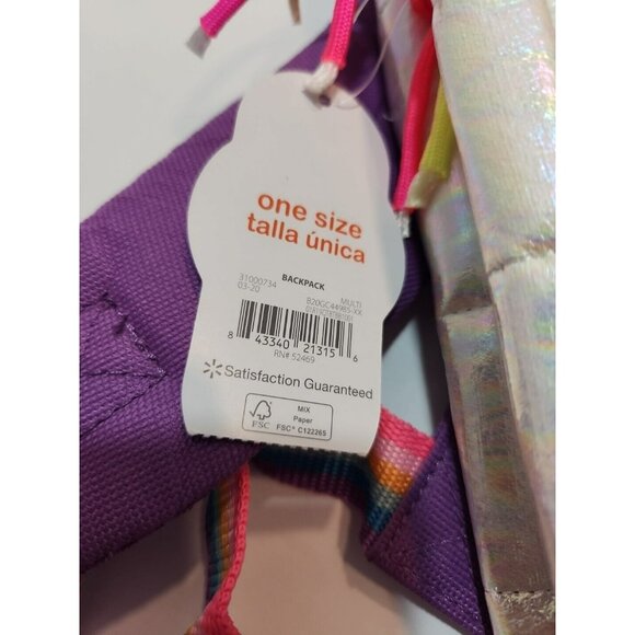 Wonder Nation White Iridescent & Purple Backpack with Rainbow Colored Accents - Picture 7 of 9